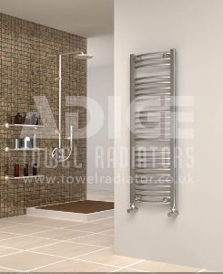 Picture of 400mm Wide 1150mm High Chrome Curved Towel Radiator