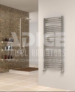 Picture of 500mm Wide 1150mm High Chrome Curved Towel Radiator
