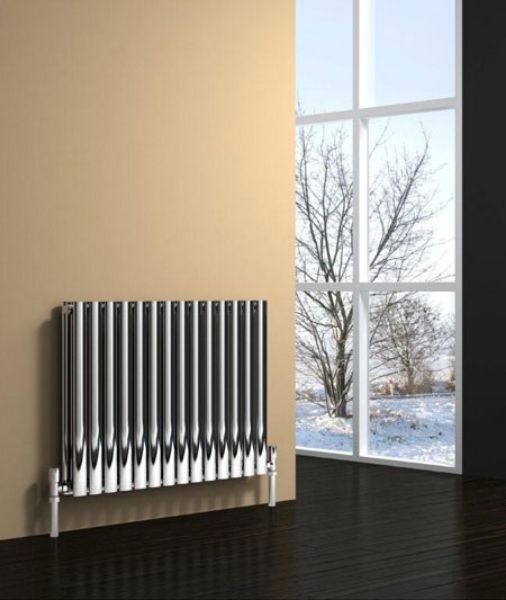 Picture of NEROX 826mm Wide 600mm High Column Radiator - Satin Double
