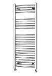 Picture of 500mm Wide 1177mm High Chrome CURVED Eco Heated Towel Rail