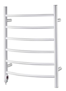 Picture of 530mm Wide 870mm High CURVED Stainless Steel Electric Towel Rail in White