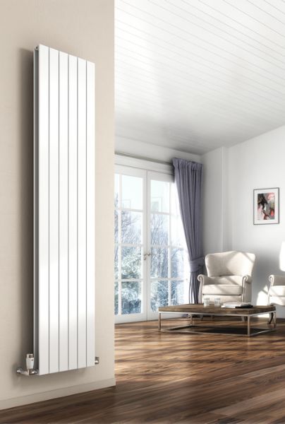 Picture of FLAT 440mm Wide 1800mm High Designer Bathroom Radiator - White Double
