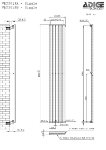 Technical Drawing for VERTICA Anthracite Vertical Radiator 300mm Wide 1800mm High - Single