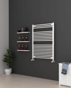 Picture of White Bathroom Towel Rail  800mm Wide 1000mm High