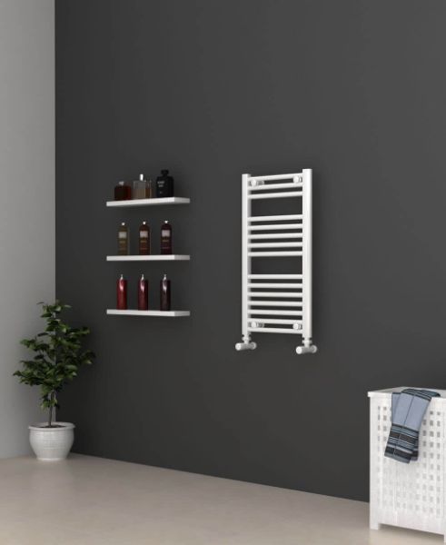 Picture of White Bathroom Towel Rail 400mm Wide 750mm High