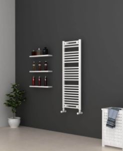 Picture of White Bathroom Towel Rail  400mm Wide 1150mm High