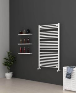 Picture of White Bathroom Towel Rail 700mm Wide 1150mm High