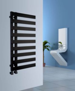 Picture of EMRENO Gloss Black Designer Towel Radiator - 500mm Wide 1232mm High