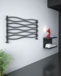 Picture of WAVE Anthracite Designer Towel Radiator - 1200mm Wide 635mm High