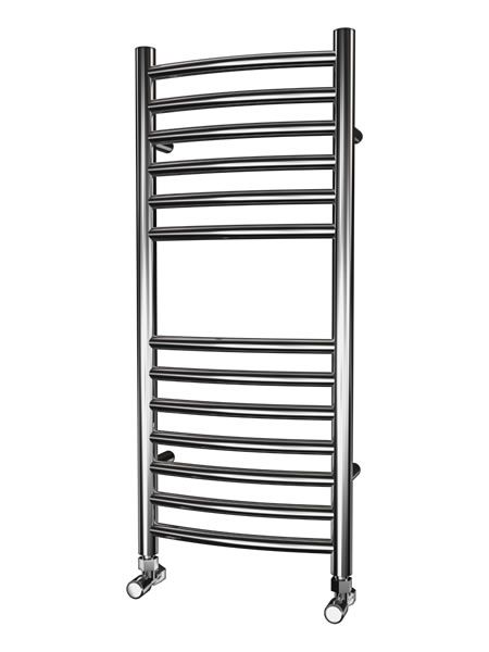 Picture of 350mm Wide 800mm High CURVED Stainless Steel Towel Radiator