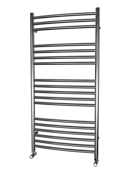 Picture of 600mm Wide 1200mm High CURVED Stainless Steel Towel Radiator