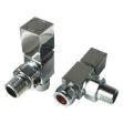 Picture of Square ANGLED Radiator Valves (Pair) - Chrome 15mm x 1/2inch | Squarehead