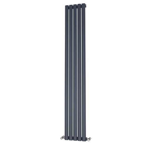Picture of OLIVER 290mm Wide 1800mm High Elliptical Tube Radiator - Anthracite Single