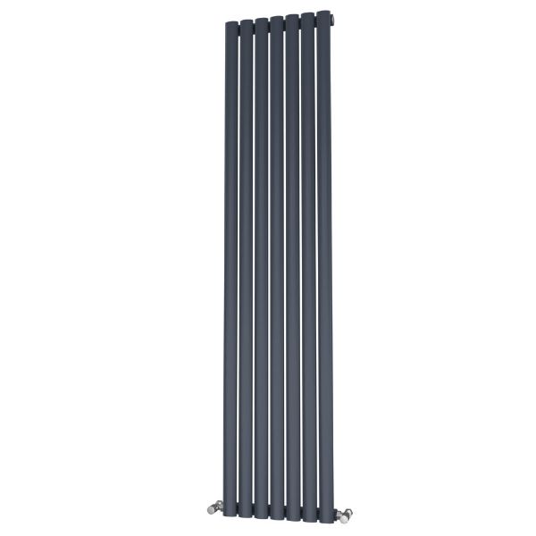 Picture of OLIVER 406mm Wide 1600mm High Elliptical Tube Radiator - Anthracite Single
