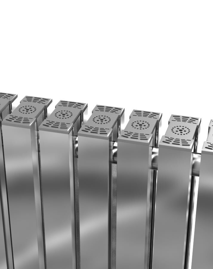 LUISA 430mm Wide 1800mm High Aluminium Radiator - Oxidised