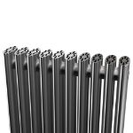 Picture of ORLANDA 425mm Wide 1800mm High Oval Tube Aluminium Radiator - Oxidised