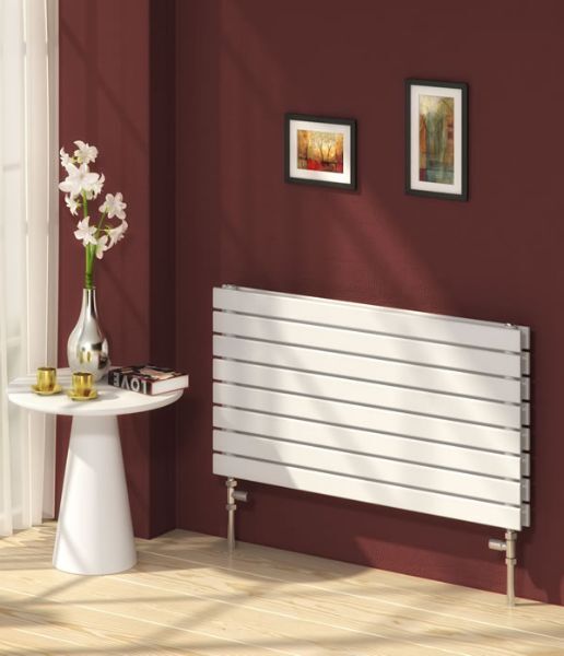 Picture of RIONE 400mm Wide 550mm High Designer Bathroom Radiator - White Double
