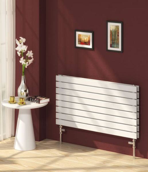 Picture of RIONE 1000mm Wide 544mm High Designer Bathroom Radiator - White Double