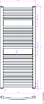 Picture of 500mm Wide 1177mm High Chrome CURVED Eco Heated Towel Rail