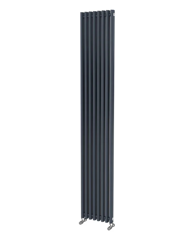 LOLA 425mm Wide 1800mm High Aluminium Radiator - Black Single