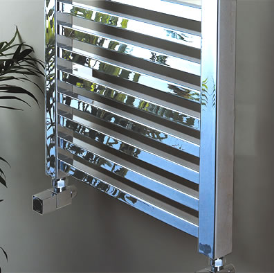 SAHLA 500mm Wide 800mm High Square Tube Chrome Flat Towel Radiator