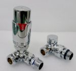 Picture of Thermostatic Chrome Corner Radiator Valve (TRV) | Bi-directional 15mm x 1/2inch