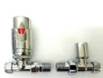 Picture of Thermostatic Chrome Straight Radiator Valve (TRV) | Bi-directional 15mm x 1/2inch