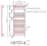 Picture of SAHLA Square Tube Chrome Towel Radiator - 450mm Wide 1200mm High