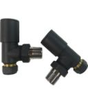 Pair of Round Anthracite ANGLED Valves