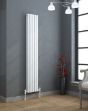 VERTICA 1500x300mm White Double Oval Tube Designer Radiator