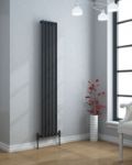 VERTICA 300mm Wide 1800mm High Slim Anthracite Designer Radiator