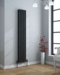 VERTICA 1800x300mm Anthracite Double Vertical Designer Radiator