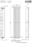 Technical Drawing for VERTICA Anthracite Vertical Radiator 420mm Wide 1800mm High - Single