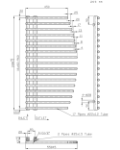 BESLANO Anthracite Towel Radiator Technical Drawing