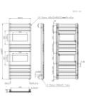 HERSA Designer Anthracite Towel Radiator Technical Drawing