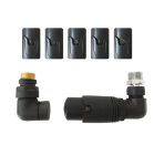 Adjustable Thermostatic Anthracite Corner Valve Set