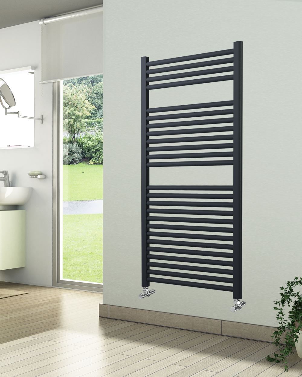 600mm Wide 1230mm High Anthracite Towel Radiator