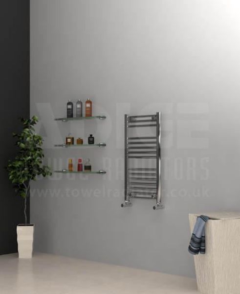 Picture of 400mm Wide 842mm High Chrome Flat Towel Radiator