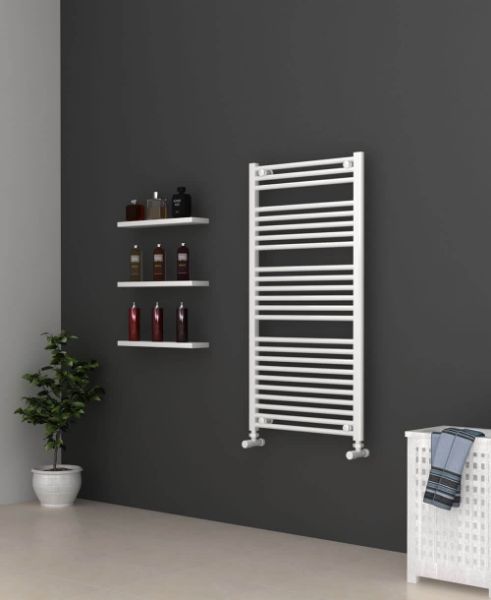 Picture of White Bathroom Towel Rail  600mm Wide 1150mm High