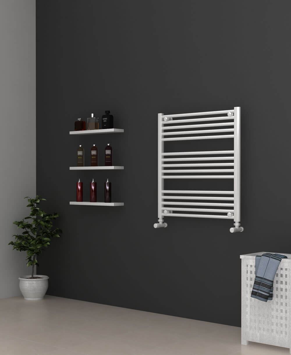 700mm Wide 750mm High White Flat Towel Radiator