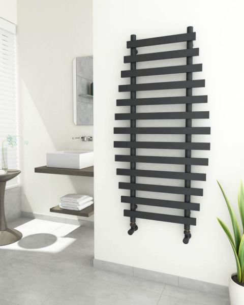 Anthracite towel radiator 600mm wide 2025