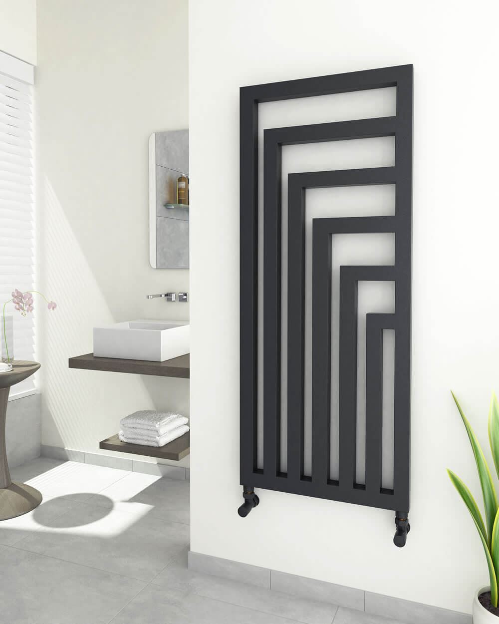 LEMINA Designer Anthracite Bathroom Radiator | 520x1260mm