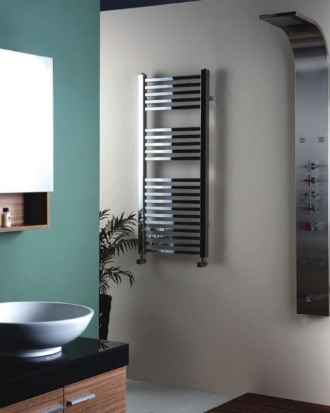 Picture of SAHLA Square Tube Chrome Towel Radiator - 500mm Wide 800mm High