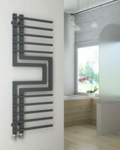 Picture of SLIZZA Designer Anthracite Towel Radiator - 500mm Wide 1300mm High