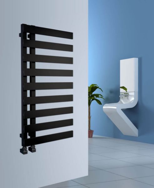 Picture of EMRENO Gloss Black Designer Towel Radiator - 500mm Wide 800mm High