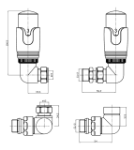 Picture of Thermostatic Chrome Corner Radiator Valve (TRV) | Bi-directional 15mm x 1/2inch