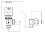 Picture of Thermostatic White Angled Radiator Valve (TRV) | Bi-directional 15mm x 1/2inch