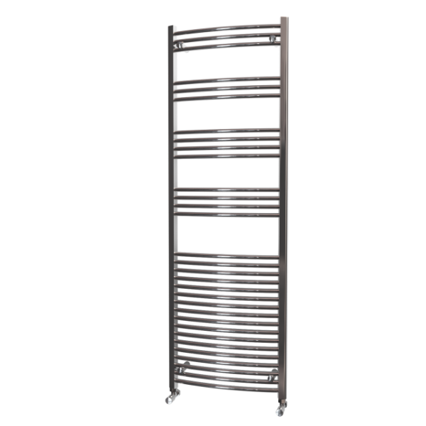 Picture of 600mm Wide 1800mm High Chrome Curved Towel Radiator