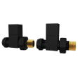 Picture of Black Square STRAIGHT Radiator Valves