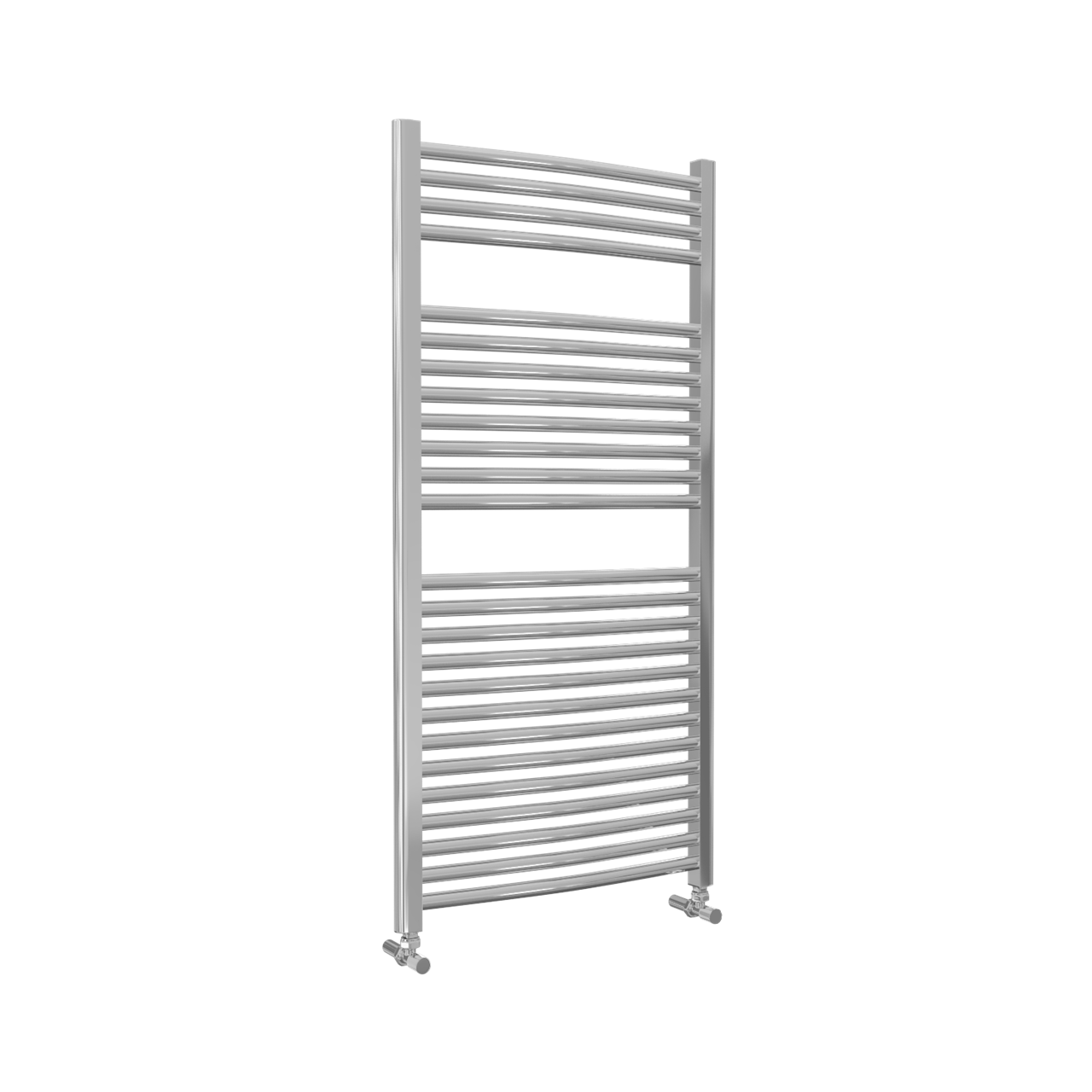 600mm Wide 1230mm High Chrome Curved Towel Radiator
